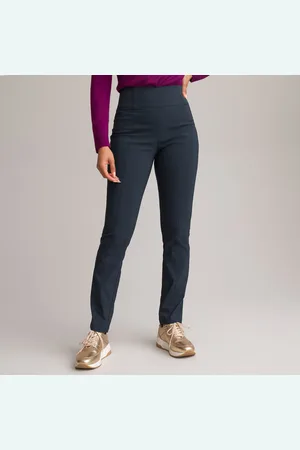 ANNE WEYBURN Straight Pull-On Trousers with Elasticated Waist, Length 30.5"