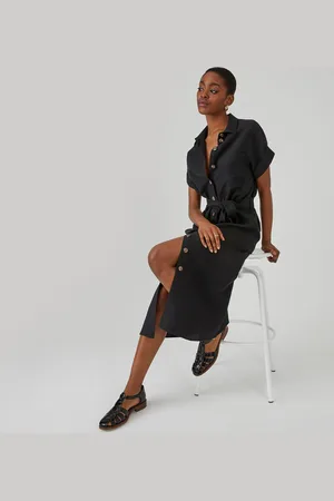 La Redoute Shirt Dress in Lyocell and Linen Blend