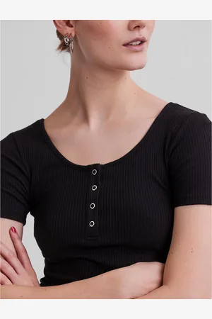 Pieces® Organic Cotton Buttoned T-Shirt