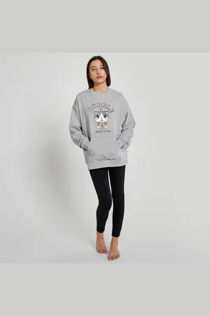 La Redoute Cotton Mix Oversize Pyjamas with Cat Print