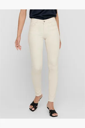 ONLY Slim Fit Jeans with Fringed Hem