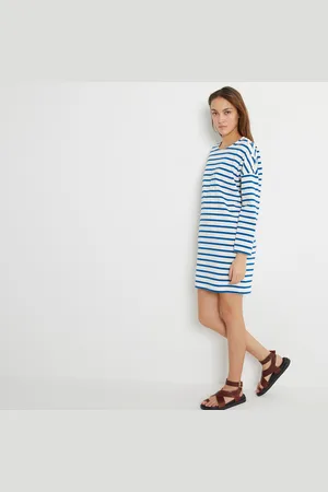 La Redoute Signatures Breton Striped Dress with Long Sleeves