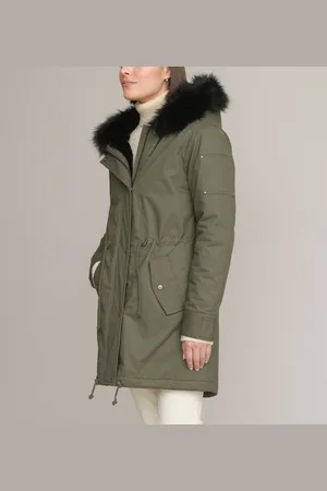 ANNE WEYBURN Recycled Mid-Length Parka with Hood
