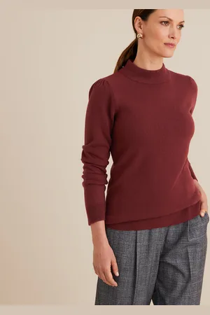 ANNE WEYBURN High Neck Jumper in Soft Knit