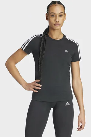 adidas Loungewear Essentials Slim 3-Stripes T-Shirt in Cotton