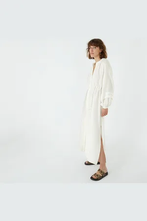La Redoute Cotton Muslin Maxi Dress with Balloon Sleeves