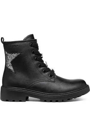 Geox Kids Casey Breathable Ankle Boots with Studs and Laces