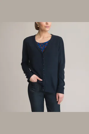 ANNE WEYBURN V-Neck Cardigan in Soft Knit