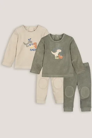 La Redoute Pack of 2 Pyjamas in Cotton Mix Towelling with Dinosaur Print