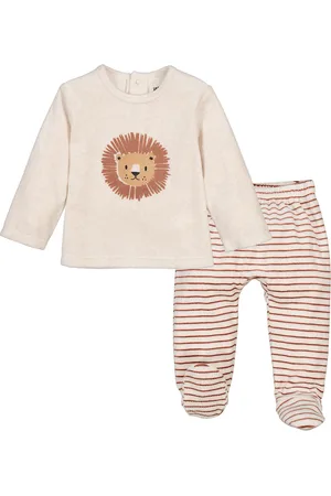 La Redoute Velour Pyjamas with Lion/Striped Print