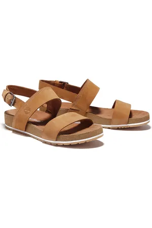 Timberland Malibu 2 Band Sandals with Wedge Heel in Leather