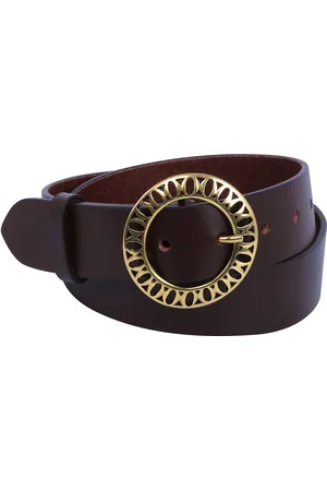 La Petite Etoile Birgit Leather Belt with Circular Cutout Buckle