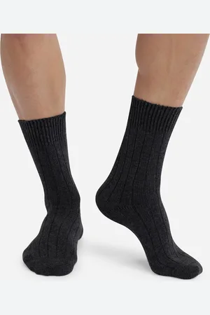 Dim Pair of Crew Socks in Wool Mix with Cotton Lining