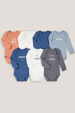 La Redoute Pack of 7 Bodysuits in Cotton with Long Sleeves
