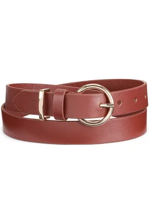 La Redoute Leather Belt with Gold-Tone Buckle