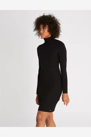 Morgan Turtleneck Bodycon Dress with Long Sleeves