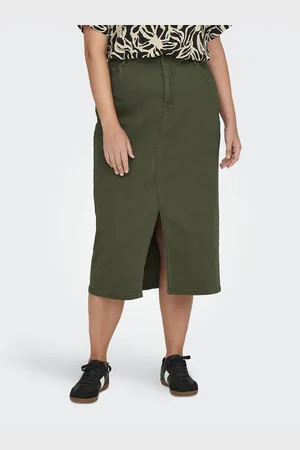ONLY Cotton Midi Skirt with High Waist