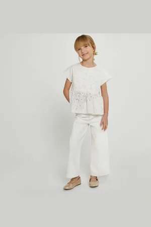 La Redoute Broderie Anglaise Blouse in Organic Cotton with Short Sleeves