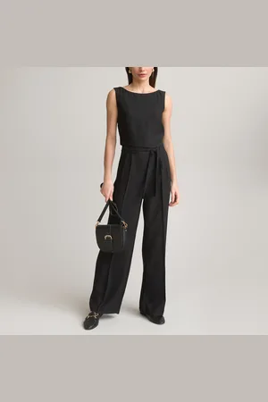 ANNE WEYBURN Crêpe Draping Jumpsuit
