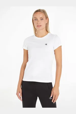 Calvin Klein Cotton CK Logo T-Shirt with Crew Neck and Short Sleeves