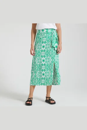 ONLY Printed Drape Front Skirt