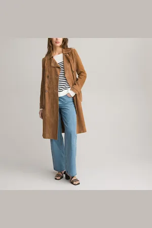La Redoute Leather Long Trench Coat