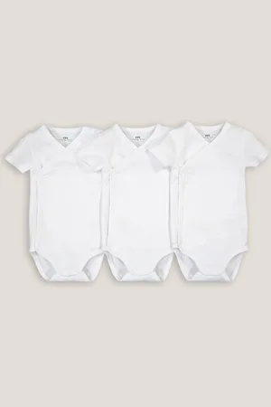 La Redoute Set of 3 Short-Sleeved Bodysuits in Organic Cotton