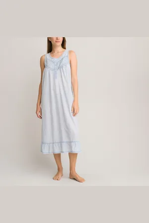 ANNE WEYBURN Sleeveless Plumetis Cotton Nightshirt