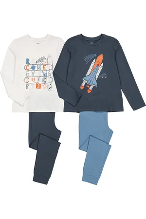 La Redoute Pack of 2 Pyjamas with Space Rocket/Text Print