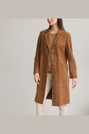 ANNE WEYBURN Suede Long Buttoned Coat