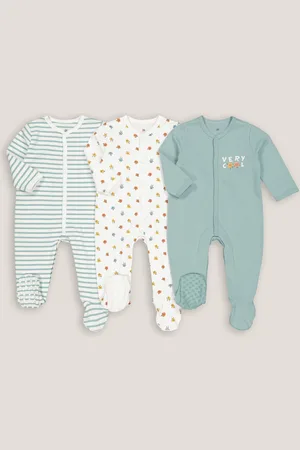 La Redoute Set of 3 Printed and Striped Cotton Pyjamas