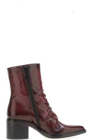 Mjus Ruched Leather Ankle Boots with Pointed Toe