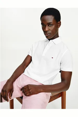 Tommy Hilfiger Organic Cotton Polo Shirt with 3-Button Collar, Slim Fit