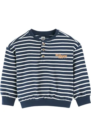 La Redoute Striped Grandad Collar Sweatshirt in Cotton Mix