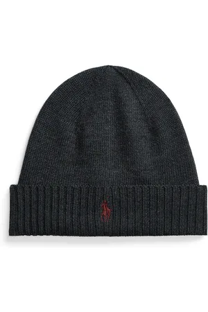 Ralph Lauren Embroidered Logo Beanie in Merino Wool