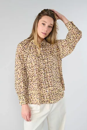 Le Temps des Cerises Printed Classic Collar Blouse