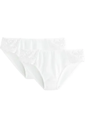 ANNE WEYBURN Pack of 2 Lyssa Knickers in Plain/Embroidered Tulle
