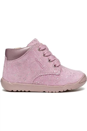 Geox Kids Macchia Ankle Boots in Suede with Laces