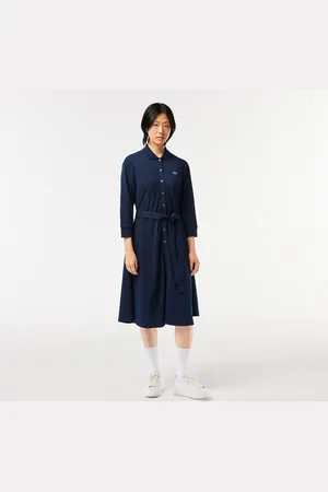 Lacoste Full Midi Polo Dress in Cotton Petit Pique