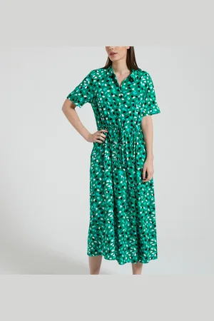 Pieces® Printed Shirt Dress with Tie Waist