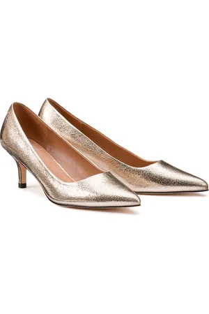La Redoute Metallic Stiletto Heels with Pointed Toe, Wide Fit