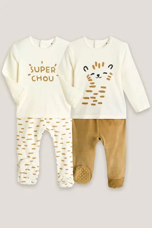 La Redoute Pack of 2 Velour Pyjamas in Cotton Mix