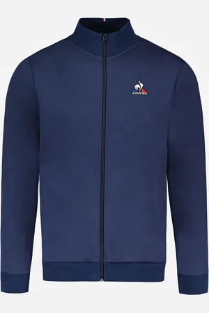 Le Coq Sportif High Neck Track Top in Cotton Blend