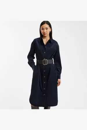 La Redoute Velour Shirt Dress with Long Sleeves