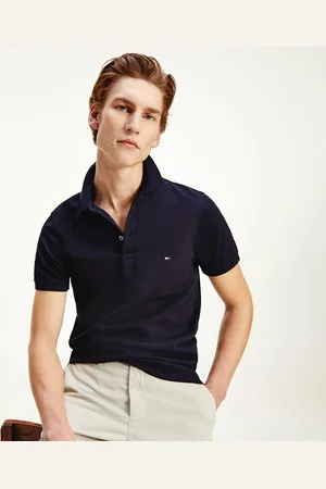 Tommy Hilfiger Organic Cotton Polo Shirt with 3-Button Collar, Slim Fit