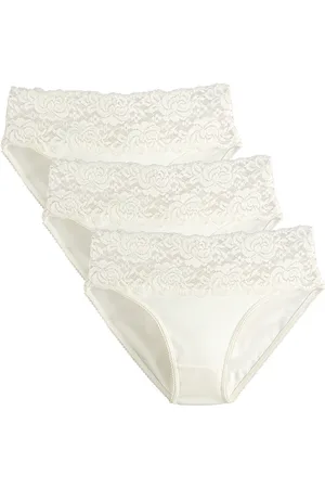 ANNE WEYBURN Pack of 3 Knickers in Cotton with Wide Lace Band