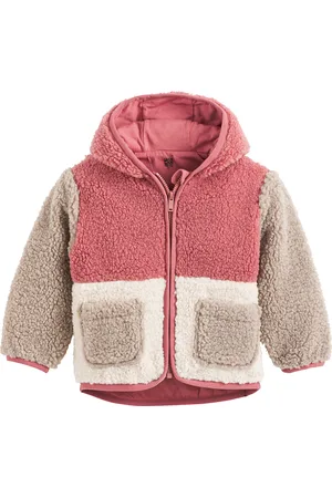 La Redoute Zipped Hooded Cardigan with Jersey-Lined Sherpa
