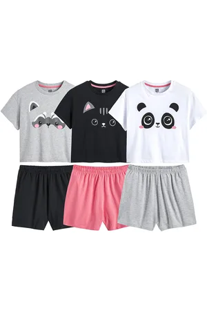 La Redoute Pack of 3 Short Pyjamas with Animal Prints in Cotton