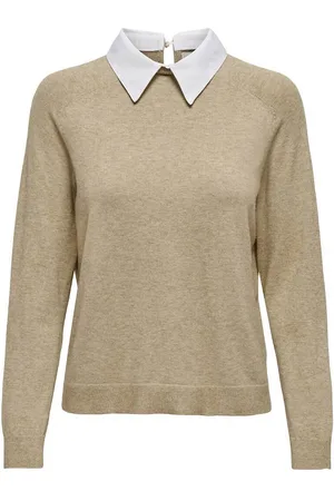 ONLY Fine Knit Jumper with Shirt Collar