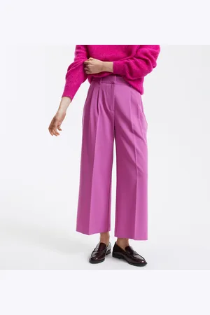 La Redoute Wide Leg Cropped Trousers with Pleat Front